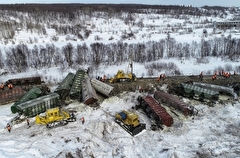 Сошедшие с рельсов вагоны в Приамурье повредили электроопору и соседний путь