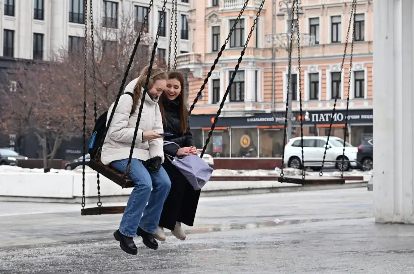 Дождь будет идти в течение дня в Москве, возможно образование гололедицы. Фото. © РИА Новости. Еактерина Чеснокова