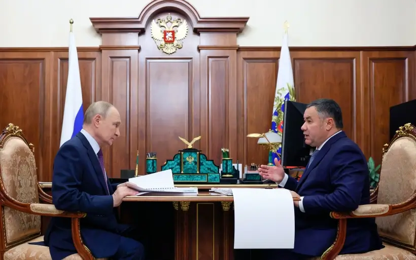Глава Тверской области попросил Путина поддержать стройку кампуса РГУТИС. Фото. © РИА Новости. Гавриил Григоров