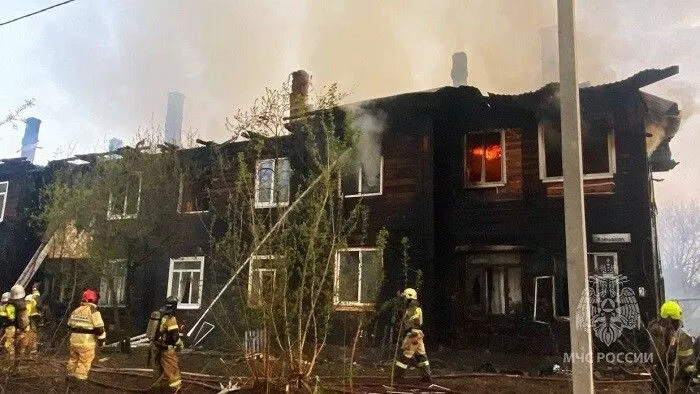 Пожар в бараках удмуртского Сарапула локализован